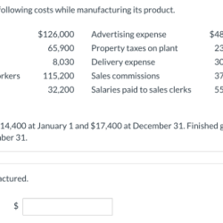 Lopez corporation incurred the following costs while manufacturing its product